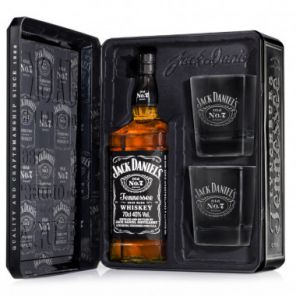 Jack Daniel´s + 2x sklo, lahev 0,7l plechová dóza